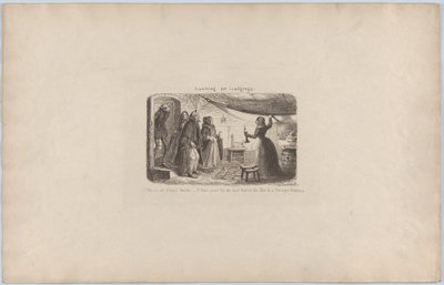 寻找住处，1851年。，1851年。 作者 乔治·克鲁克申克