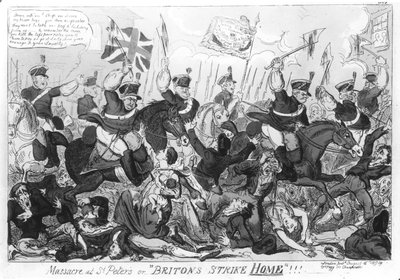 圣彼得大屠杀，或&39;英国人罢工之家&39;!!!，酒吧。作者：Thomas Tegg，1819年 作者 乔治·克鲁克申克