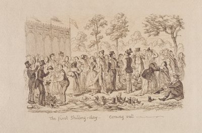 Mayhews 1851年的伟大展览：第一个先令日 - 即将出现，1851年 作者 乔治·克鲁克申克