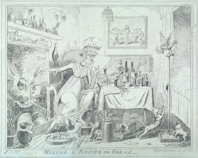 混合鸡肉的配方》，1835年。   作者 乔治·克鲁克申克