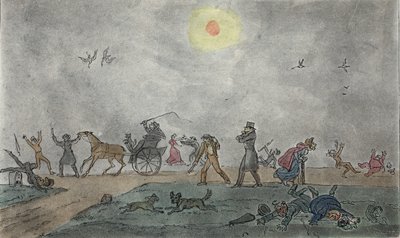 11月--旧风格--在雾和肮脏的空气中盘旋，酒吧。1835. 作者 乔治·克鲁克申克