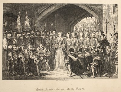 Queen Janes入口塔，从伦敦塔，酒吧。 1840 作者 乔治·克鲁克申克