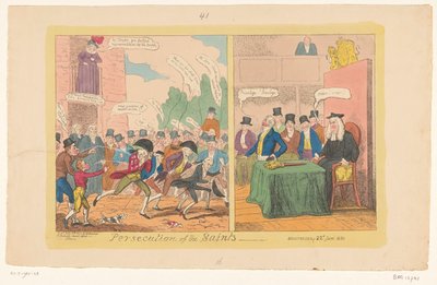 关于英国国内政治的漫画，1820 年
迫害圣徒 作者 乔治·克鲁克申克