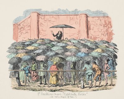 St Swithuns教堂冷浴场，酒吧。 1833年（手工彩色雕刻） 作者 乔治·克鲁克申克