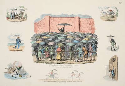 St Swithuns教堂冷浴场，酒吧。 1833年（手工彩色雕刻） 作者 乔治·克鲁克申克