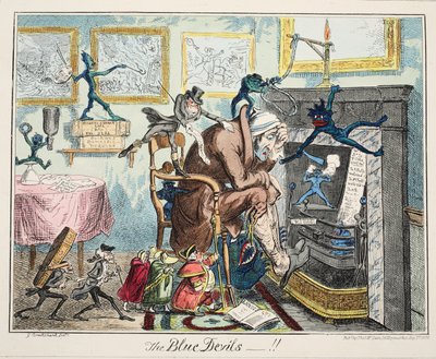 The Blue Devils，pub。 1835年（手工彩色雕刻） 作者 乔治·克鲁克申克