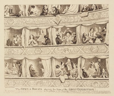 1851年大展期间的歌剧盒 作者 乔治·克鲁克申克