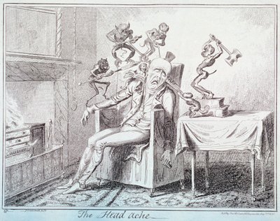 头痛》，1835年 作者 乔治·克鲁克申克