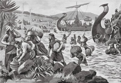 腓尼基人在塞浦路斯的殖民地（石版画） 作者 乔治·德尔维尔（继）罗兰森
