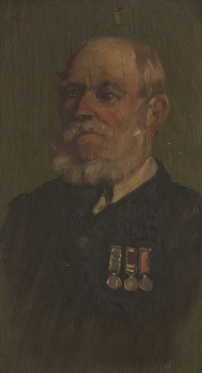 T.格林的肖像，R.A.，约1920年（油画板）。 作者 乔治·埃德蒙·巴特勒