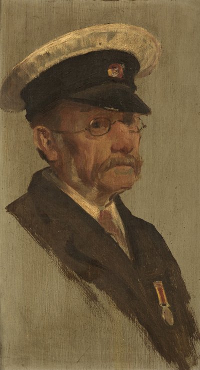 T. S. 布鲁克斯的肖像，R.M.L.I.，c. 1920（面板上的油） 作者 乔治·埃德蒙·巴特勒
