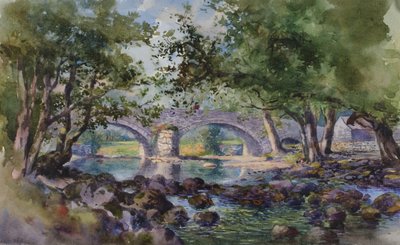 北威尔士Bettws-y-Coed附近的老桥，1899年。 作者 乔治·埃尔伯特·布尔