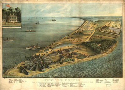 马里兰州 Point Lookout，哈蒙德将军 (Hammond Genl) 景观 医院和美国将军。 战俘仓库 作者 乔治·埃弗里特