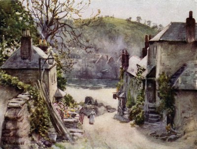 Bodinnick Ferry, Fowey（彩色石版画） 作者 乔治·弗兰克·尼科尔斯