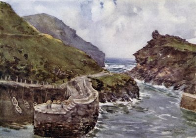 Boscastle（彩色石版画） 作者 乔治·弗兰克·尼科尔斯