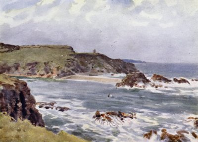 Bude, Incoming Tide (colour litho) 作者 乔治·弗兰克·尼科尔斯