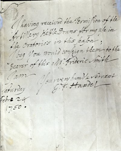 1750年2月24日乔治弗雷德里克汉德尔的来信 作者 George Frederick Handel