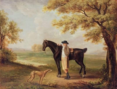 马，骑手和whippet 作者 George Garrard