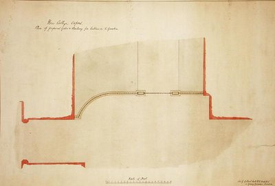 牛津大学新学院。拟建花园入口处的大门和栏杆 作者 乔治·吉尔伯特·斯科特
