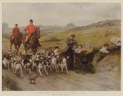 可怕的可能性！狩猎国的危险（chromolitho） 作者 George Goodwin Kilburne