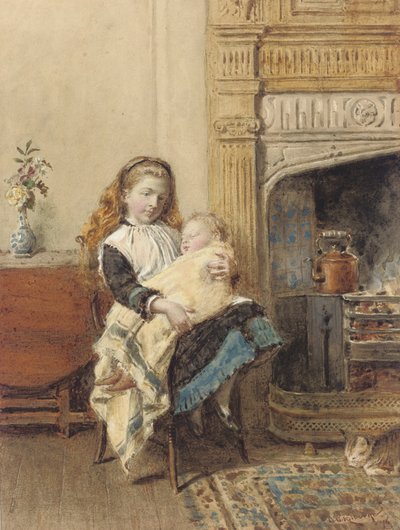 Minding Baby，1896年 作者 乔治·古德温·基尔本