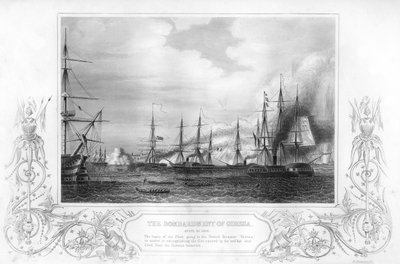 1854年1857年在克里米亚战争中对乌克兰敖德萨的轰炸。 作者 乔治·格里特巴奇