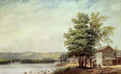 Cirro Cumulus - 弗吉尼亚州烟草种植园上的房屋，c.1830-40（纸上水彩画） 作者 乔治·哈维