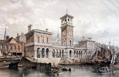 比林斯盖特码头和市场，伦敦，1851年 作者 乔治·霍金斯