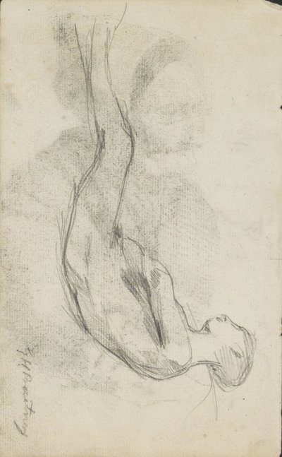 赤身裸体地躺着 作者 George Hendrik Breitner（艺术家签名）