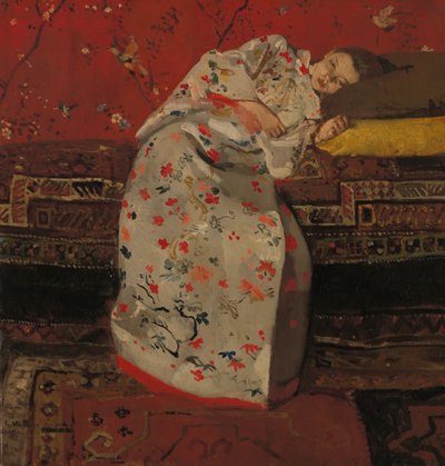 荷兰语: Meisje in witte kimono 穿白色和服的女孩 作者 乔治·亨德里克·布雷特纳