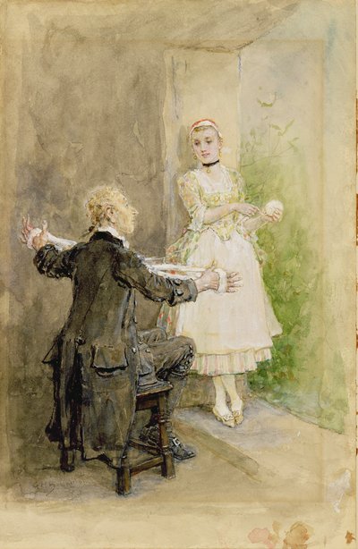 Ichabod Crane和Katrin Van Tassel，c.1893 作者 乔治·亨利·布顿