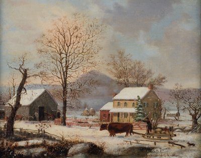 冬季场景，1830-60 作者 乔治·亨利·杜里