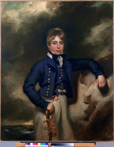 John Windham Dalling RN的四分之三长度肖像，作为一名海军官员 作者 George Henry Harlow