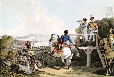 波拿巴（1769-1821）就在他的飞行之前，观看他的帝国卫队的袭击，滑铁卢，1815年6月18日，由马修杜布尔（18,120）镌刻 作者 George Hum