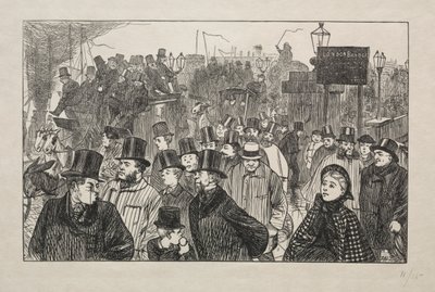 伦敦桥的活流-桥上，1863年。 作者 乔治·路易斯·帕尔梅拉·布森·布莫里耶