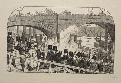 伦敦桥-桥下的生活流，1863年。 作者 乔治·路易斯·帕尔梅拉·布森·布莫里耶