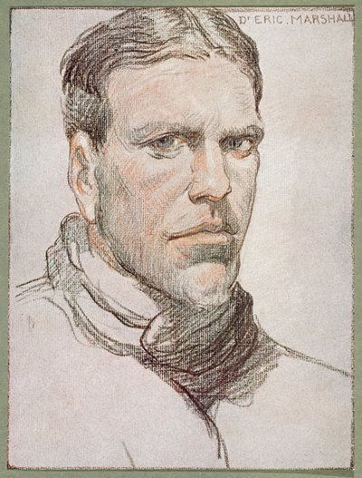 欧内斯特沙克尔顿爵士（1874-1922）来自“南极之心”的埃里克马歇尔博士（1879-1963）的肖像c.1909 作者 乔治马斯顿