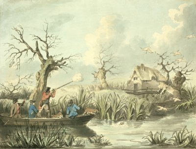 鸭子射击，由Thomas Rowlandson（1756-1827），酒吧蚀刻。作者：J。Harris，1789年（彩色蚀刻）（另见125725-27） 作者 乔治·莫兰德