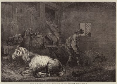 马在马厩里 作者 George Morland