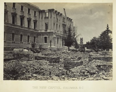 新国会大厦，南卡罗来纳州的哥伦比亚，1865年。 作者 乔治·N·巴纳德