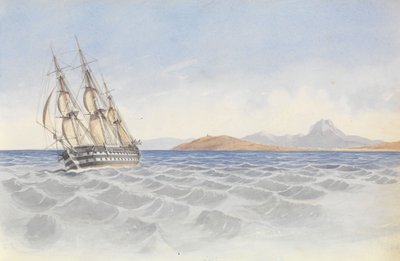1852年4月26日，英国皇家海军 "贝勒罗丰 "号在迦太基角附近海域 作者 乔治·佩切尔·门兹