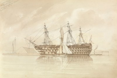 1850 年 12 月 28 日，"特拉法加 "号从 "香农 "号上驶离谢内斯海域 作者 乔治·佩切尔·门兹