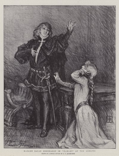 莎拉伯恩哈特夫人在阿德菲的哈姆雷特 作者 George Percy Jacomb Hood