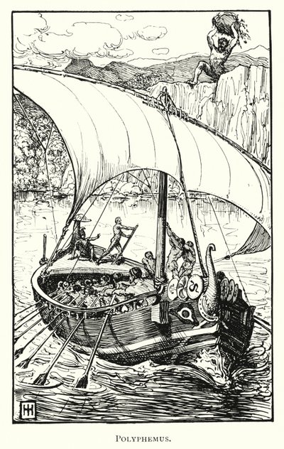 Odyssey: Polyphemus (engraving) 作者 乔治·珀西·雅各布·胡德
