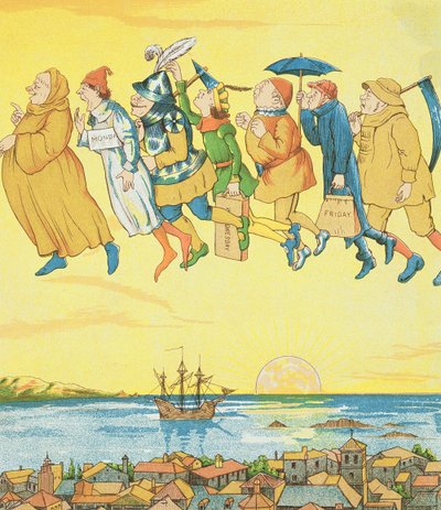 每周的几天，从Rumpelstiltskin的插图 作者 乔治·哈尔基特