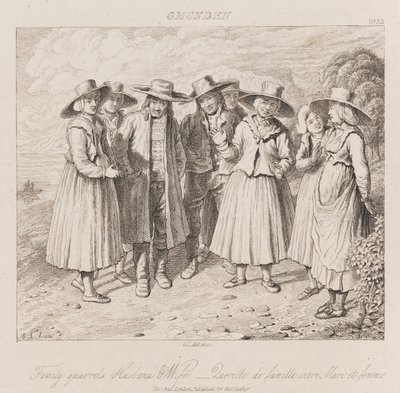 家庭争吵，格蒙登（Gmunden），c.1821（蚀刻） 作者 乔治·罗伯特·刘易斯