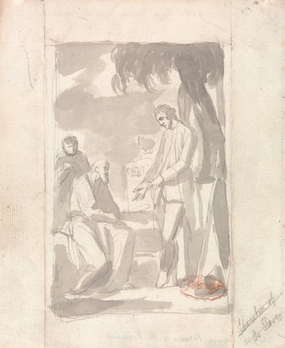 皮尔森少校和婆罗门（在纸上洗灰）（见153905） 作者 乔治·罗姆尼