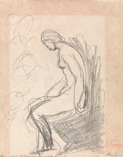 坐着的裸体女人（格雷厄姆医生的 Hygeia） 作者 乔治·罗姆尼