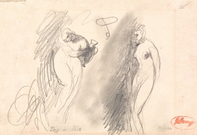 裸女素描两幅 作者 乔治·罗姆尼
