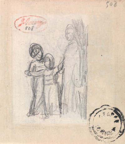 妇女和两个孩子 作者 乔治·罗姆尼